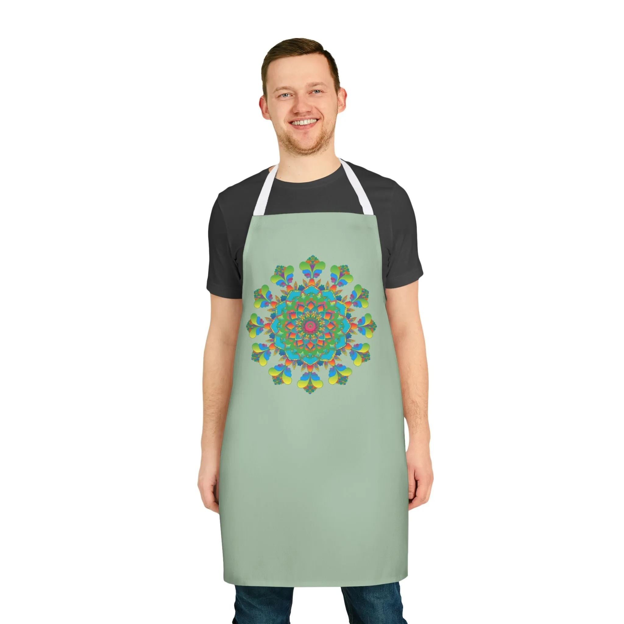 Sage Green Mandala Kitchen Apron