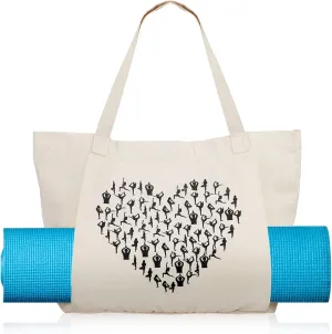 Saintrygo Yoga Bags for Women with Mat Carrier Canvas Pilates Tote Carryall Fits All Your Stuff for Travel Gym Workout