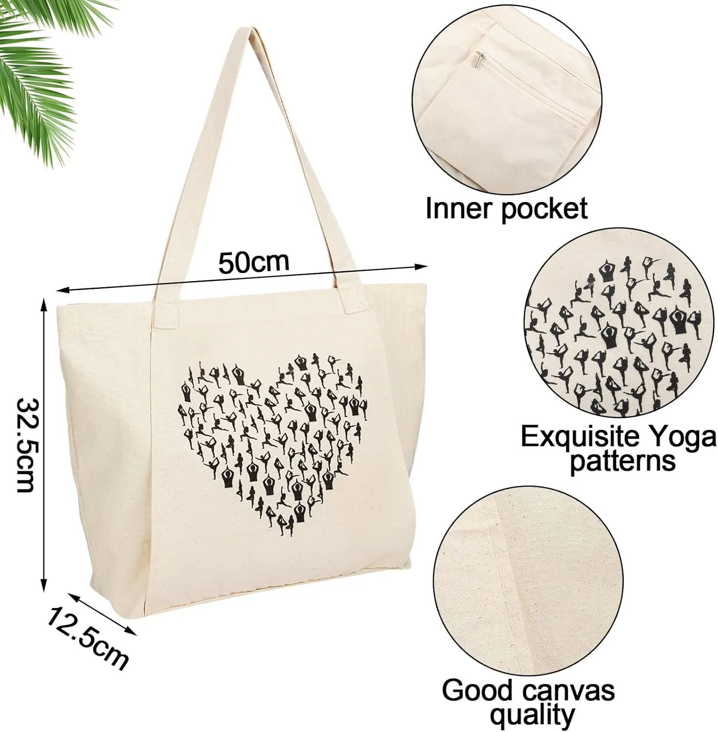 Saintrygo Yoga Bags for Women with Mat Carrier Canvas Pilates Tote Carryall Fits All Your Stuff for Travel Gym Workout