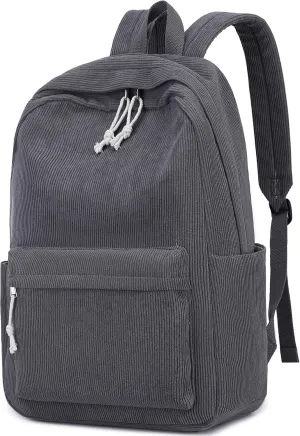School Backpack for Teens Large Corduroy Bookbag Lightweight 17 inch Laptop Bag for Girls Boys Casual High School College