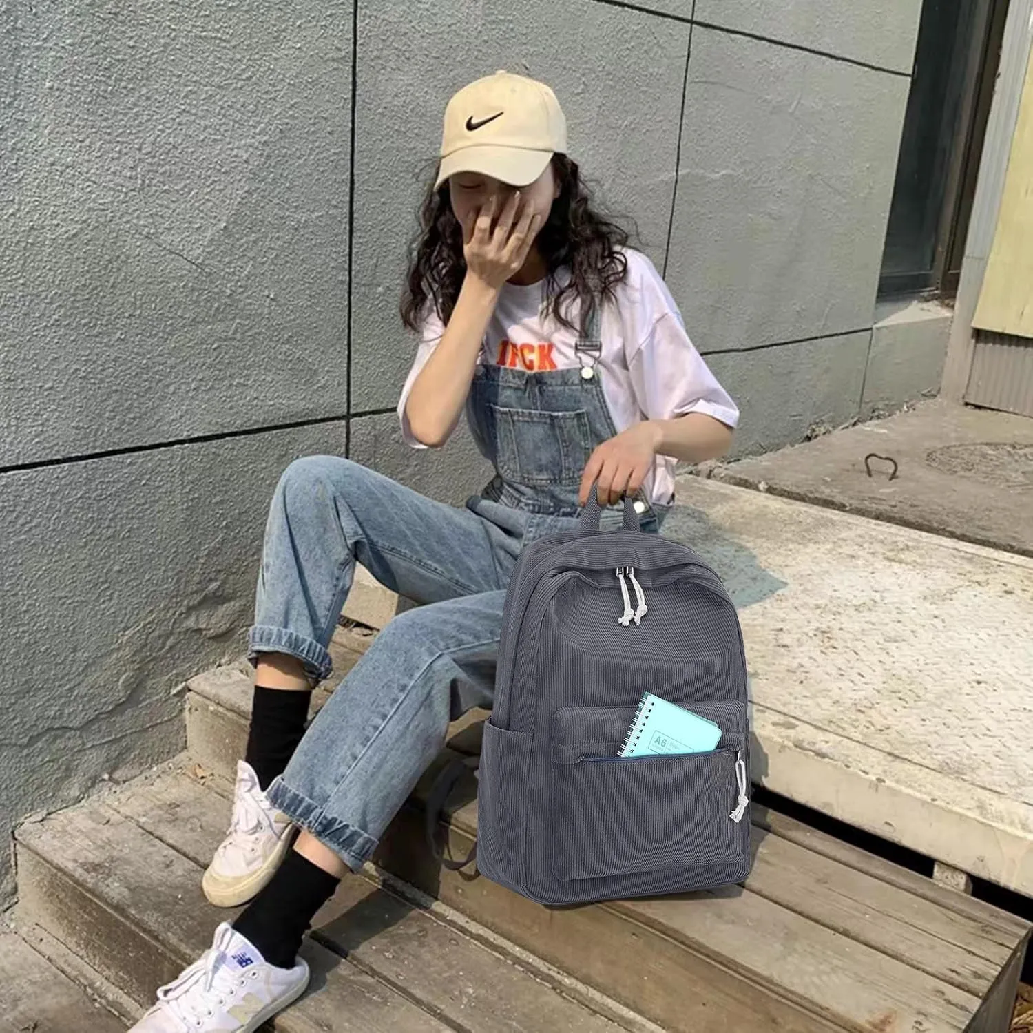 School Backpack for Teens Large Corduroy Bookbag Lightweight 17 inch Laptop Bag for Girls Boys Casual High School College