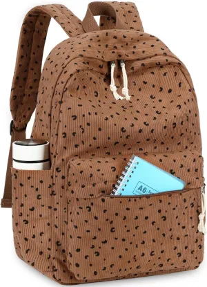 School Backpack for Teens Large Corduroy Bookbag Lightweight 17 inch Laptop Bag for Girls Women Casual High School College
