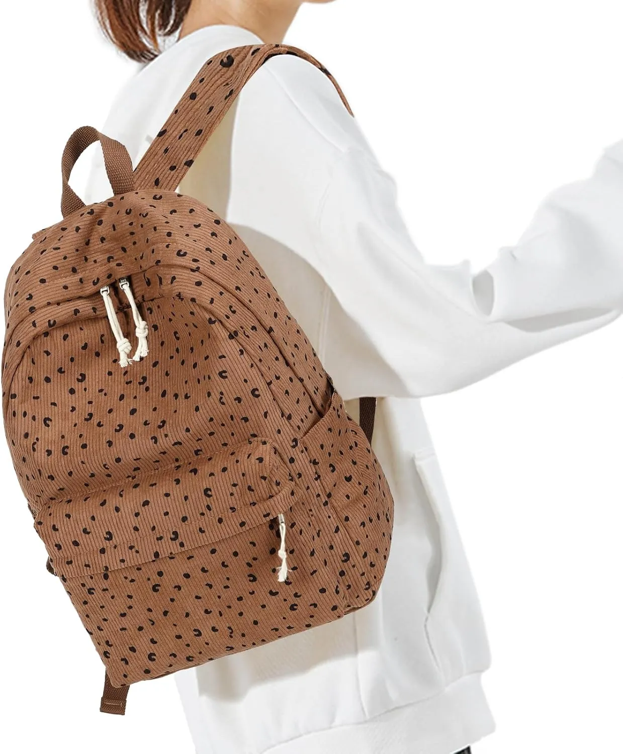 School Backpack for Teens Large Corduroy Bookbag Lightweight 17 inch Laptop Bag for Girls Women Casual High School College