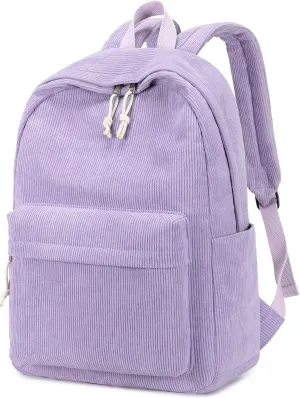 School Backpack for Teens Large Corduroy Bookbag Lightweight Girls Boys Casual High School College 17 inch Laptop Travel Bag