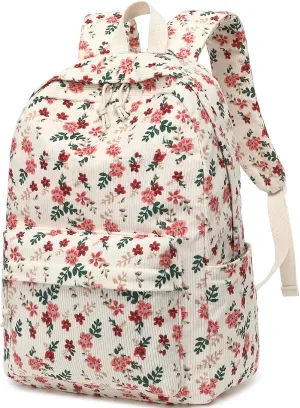 School Backpack for Teens Large Corduroy Bookbag Lightweight Girls Boys Casual High School College 17 inch Laptop Travel Bag
