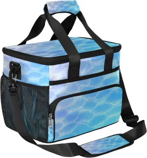 Seawater Patterns Lunch Bag for Men and Women Insulated Lunch Box Large Reusable Lunch Cooler Bag with Shoulder Strap for Picnic Work Camping