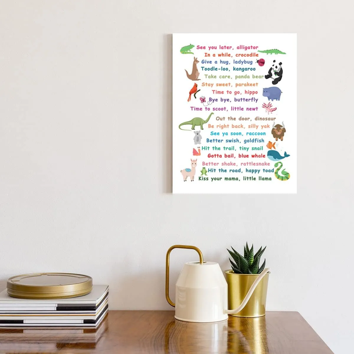 See You Later Alligator Canvas Wall Art,Funny Alligator Canvas Framed Animal Wall Art for Nursery Kids Playroom Classroom Decor(12 x 15 Inch)
