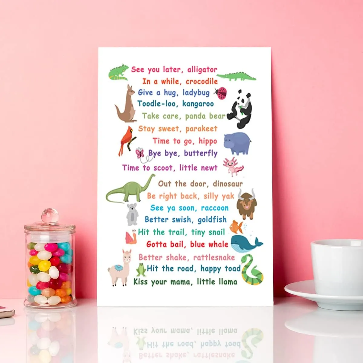 See You Later Alligator Canvas Wall Art,Funny Alligator Canvas Framed Animal Wall Art for Nursery Kids Playroom Classroom Decor(12 x 15 Inch)