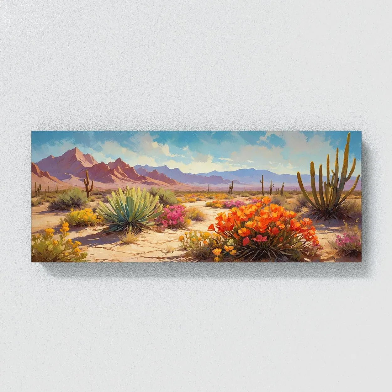Sense Canvas Dune Desert Bloom Symphony 58 Canvas Art - Home Decor Wall Art Print Poster Painting Small 20x8 / 0.75"