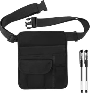 Server Apron Bag, Restaurant Server Waist Money Pouch Bag, Restaurant Bar Apron Bag with Adjustable Belt Buckle Check Holder for Waitress Waiter with 2 Pen