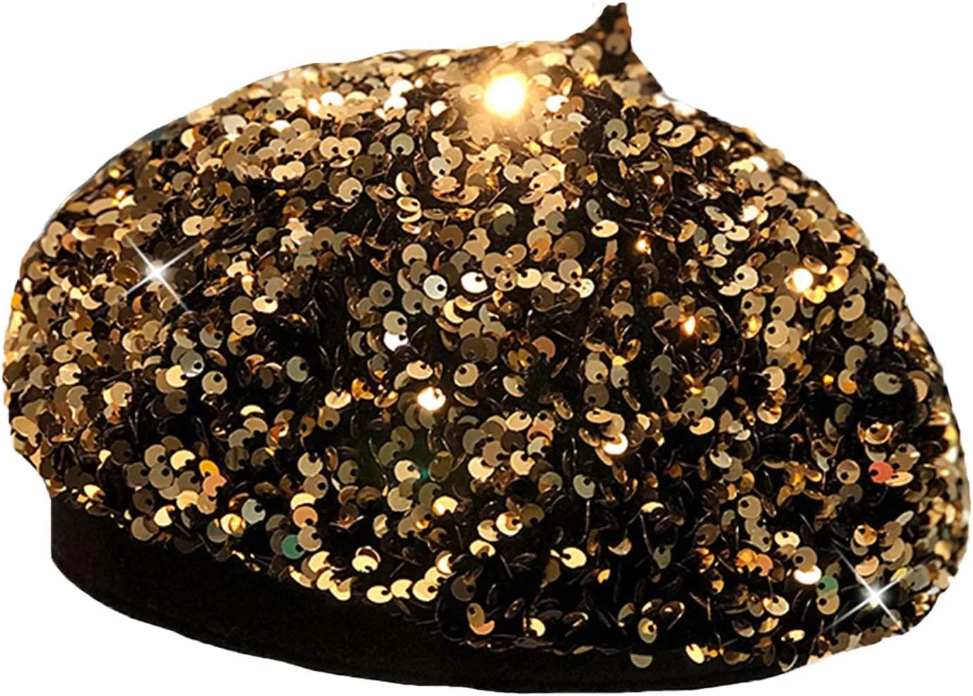 seven wolves Women's Fashion Fun Sparkle Sequins Shimmer Stretch Beret Beanie Hat