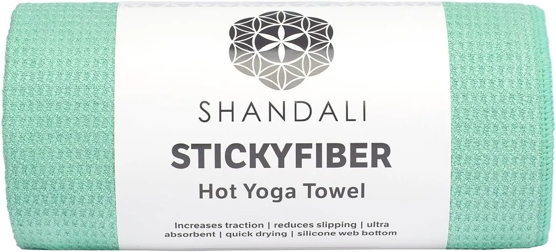 Shandali Hot Yoga Towel - Mat-Sized, Microfiber, Super Absorbent, Anti-Slip, Injury Free, 24" x 72" - Best Bikram Yoga Towel - Exercise, Fitness, Pilates Gear