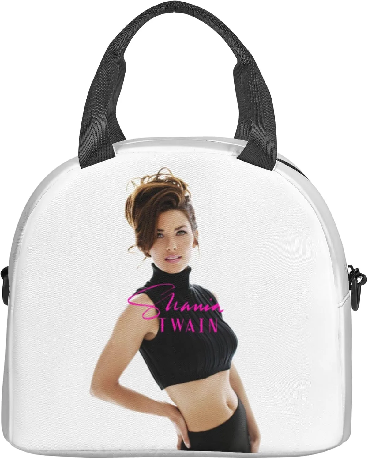 Shania Music Twain Men Women Lunch Bag Insulated Reusable Handheld Crossbody Portable Lunch Box Adult Lunch Box Suitable For Office Work Travel