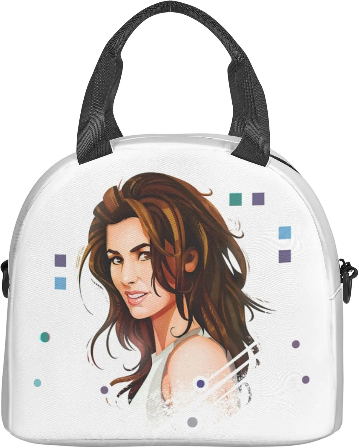Shania Music Twain Men Women Lunch Bag Insulated Reusable Handheld Crossbody Portable Lunch Box Adult Lunch Box Suitable For Office Work Travel