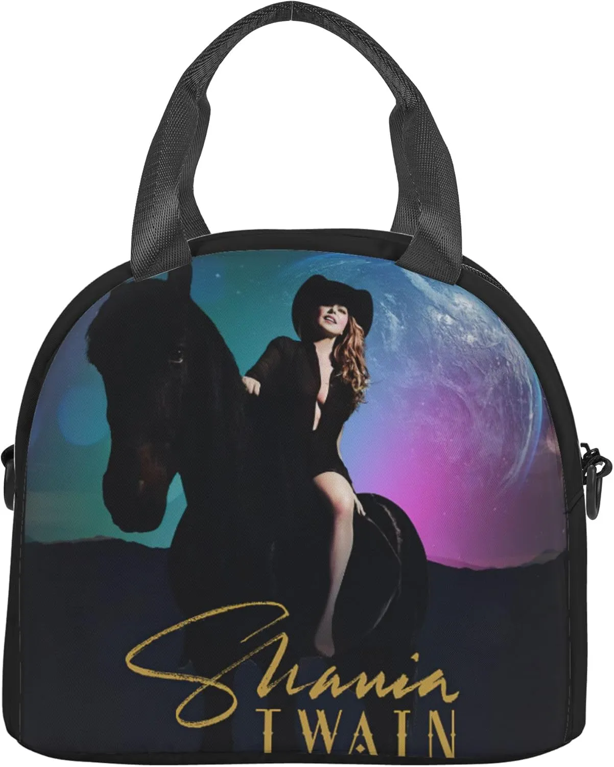 Shania Music Twain Men Women Lunch Bag Insulated Reusable Handheld Crossbody Portable Lunch Box Adult Lunch Box Suitable For Office Work Travel