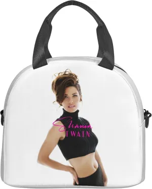 Shania Music Twain Men Women Lunch Bag Insulated Reusable Handheld Crossbody Portable Lunch Box Adult Lunch Box Suitable For Office Work Travel