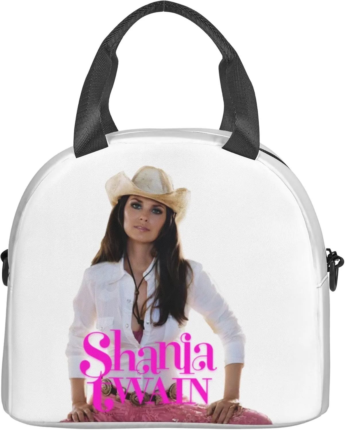 Shania Music Twain Men Women Lunch Bag Insulated Reusable Handheld Crossbody Portable Lunch Box Adult Lunch Box Suitable For Office Work Travel