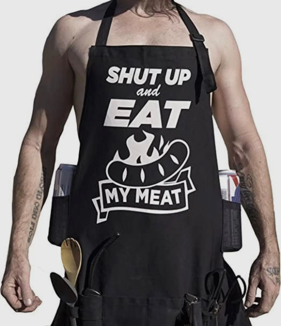 Shut Up and Eat. BBQ Apron