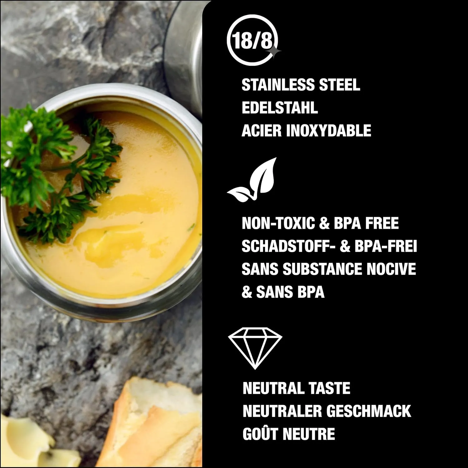 SIGG - Gemstone Food Jar - Insulated Food Container - School and Outdoors - Stainless Steel - 17 / 25 Oz