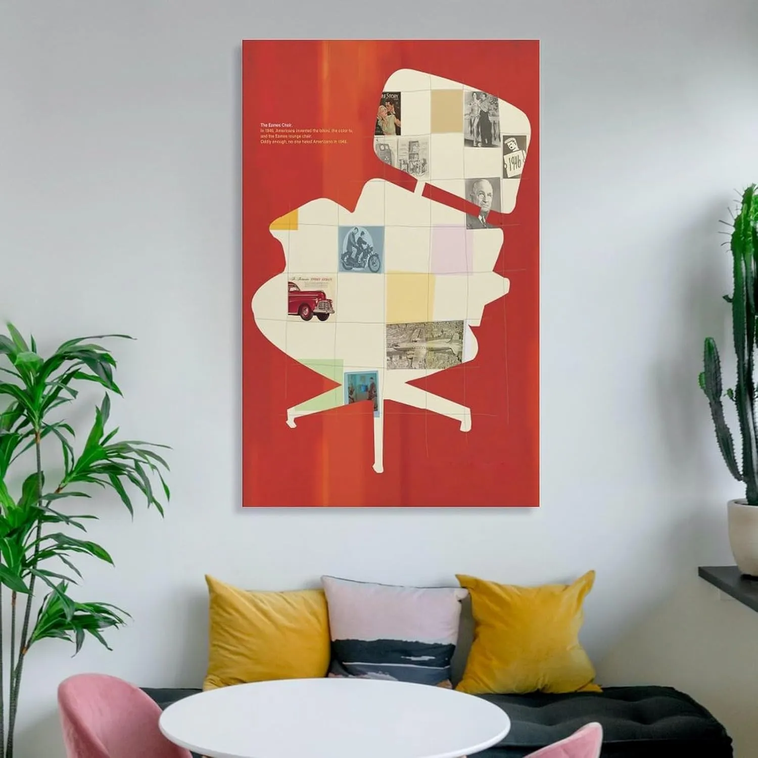 silanod The Eames Chair Canvas Wall Art Poster For Room Aesthetic And Decor Canvas Painting Wall Art Poster for Bedroom Living Room Decor 24x36inch(60x90cm) Frame-style