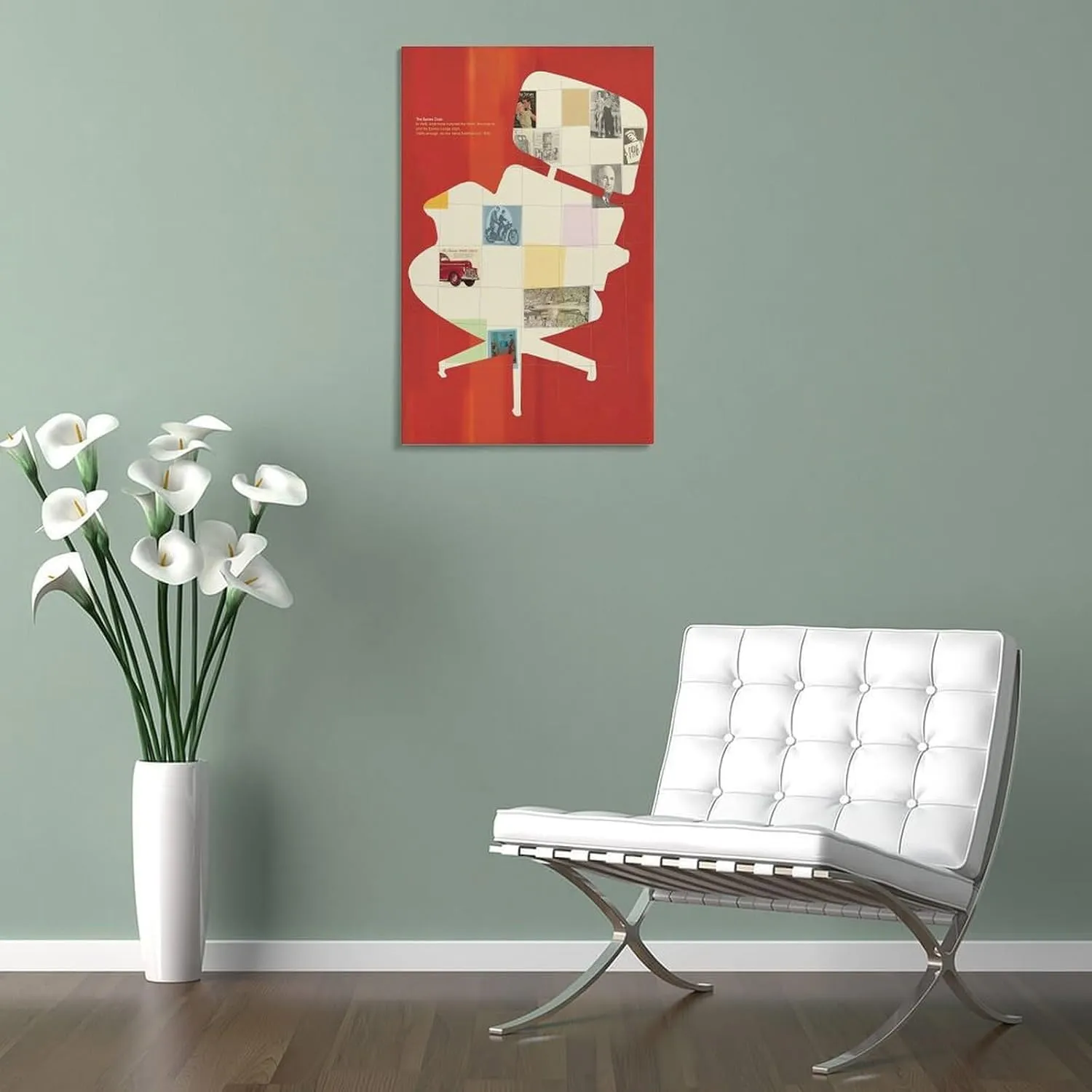 silanod The Eames Chair Canvas Wall Art Poster For Room Aesthetic And Decor Canvas Painting Wall Art Poster for Bedroom Living Room Decor 24x36inch(60x90cm) Frame-style