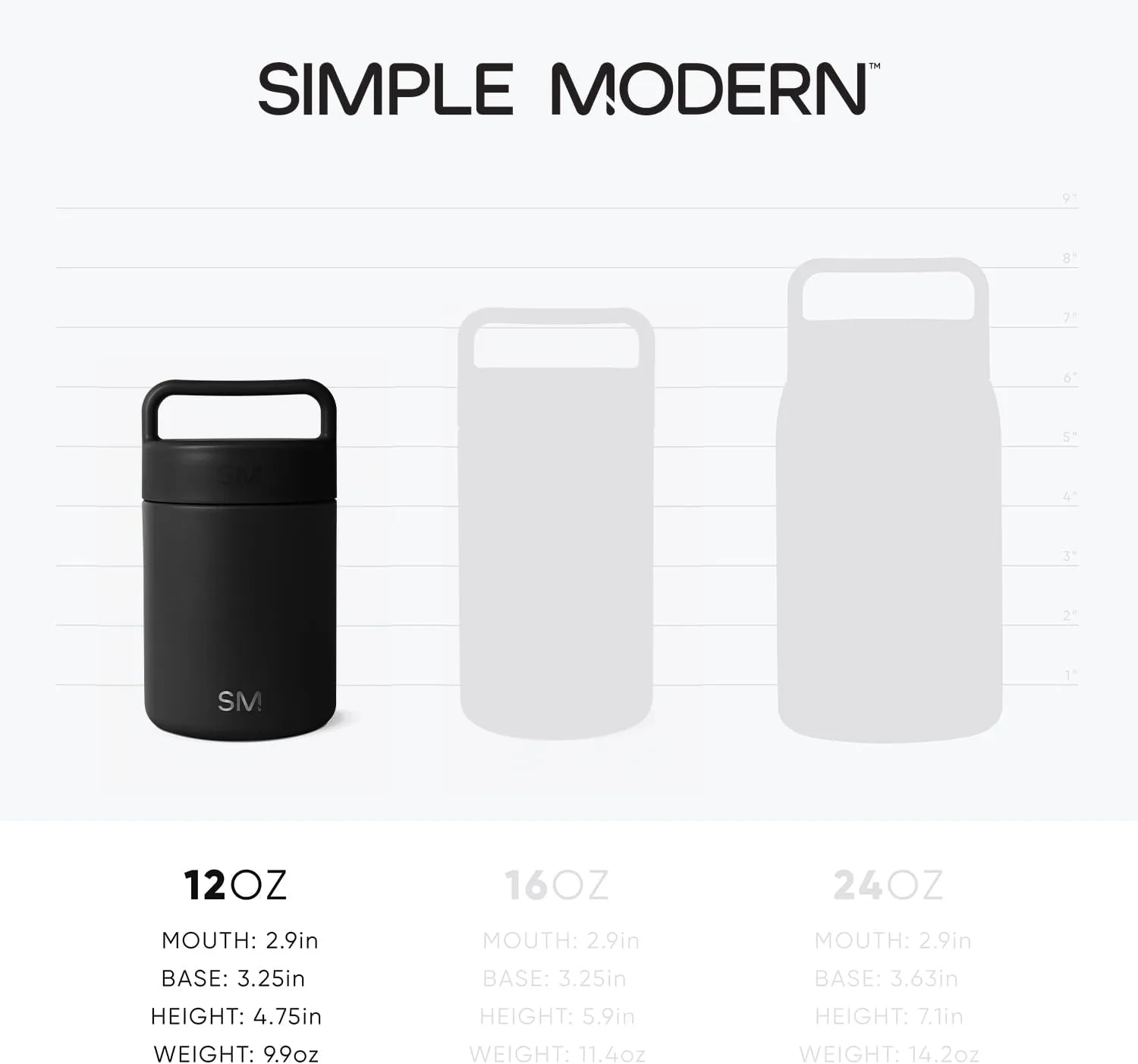 Simple Modern Food Jar for Hot Food | Reusable Stainless Steel Vacuum Insulated Leak Proof Lunch Storage for Smoothie Bowl, Soup, Oatmeal | Provision Collection | 12oz | Ice Gray