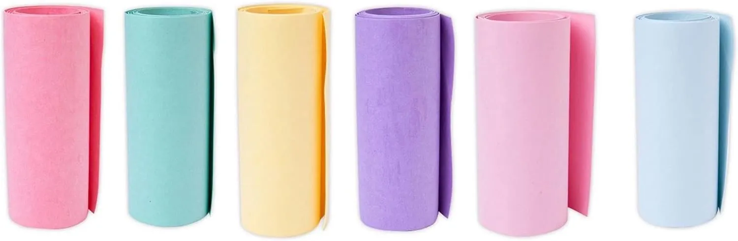 Sizzix Surfacez Texture Rolls - 6 6x48 Rolls, Pastel Colors, Primrose, Limoncello, Mint Julep, Lavender Dust, Ballet Slippers, Arctic Sky (665432, 665430, 665431, 665429, 665428, 665427)