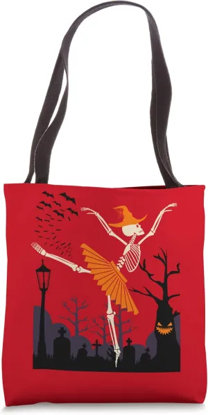 Skeleton Ballerina Ballet Dance Lazy DIY Halloween Costume Tote Bag