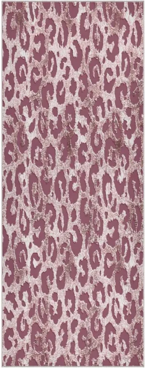 Skin Animal Leopard Jaguar Yoga Towel,Hot Yoga Mat Towel with Grip Dots Sweat Absorbent Non-Slip for Hot Yoga, 24" x72",Soft Yoga Blankets with Travel Bag,Pilates and Workout