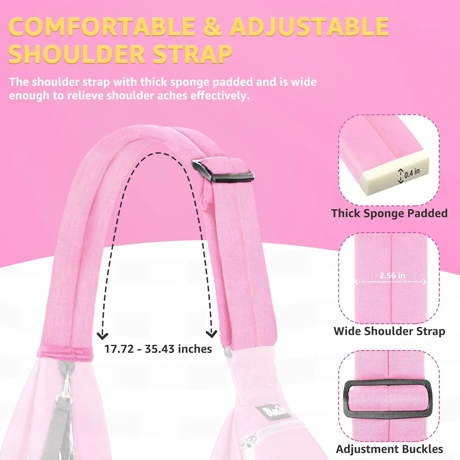SlowTon Dog Carrier Sling - Thick Padded Shoulder Strap Adjustable Dog Carriers for Small Dogs, Puppy Carrier Purse for Pet Cat with Front Zipper Pocket Safety Belt Machine Washable (PI, S)