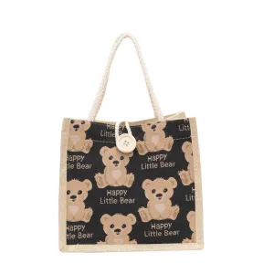 Small Cutie Bear Canvas Totes