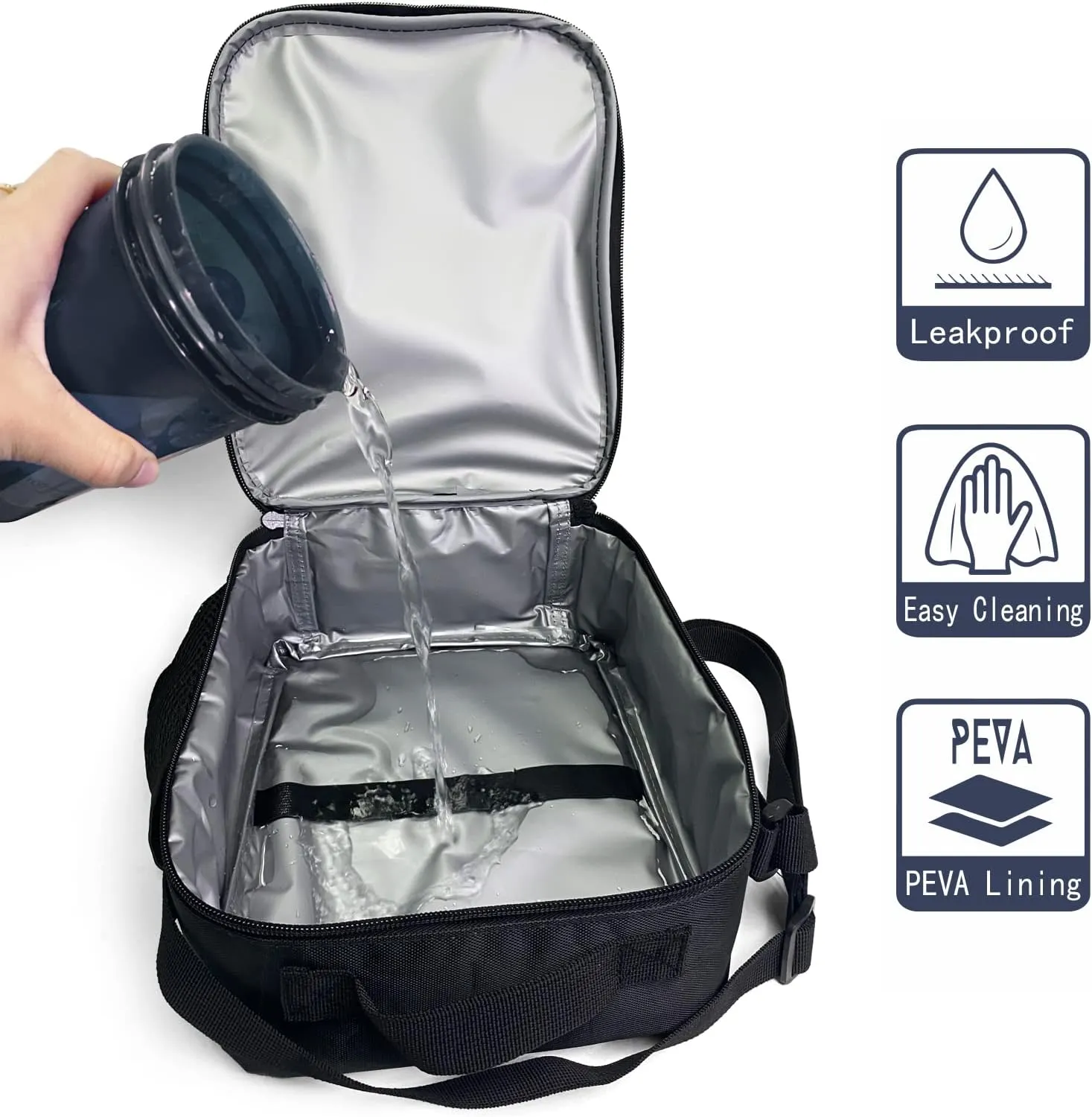 Soccer Lunch Box Insulated Football Lunch Bag for Women Men Reusable Large Capacity Lunchbox with Shoulder Strap Small Leakproof Cooler Food Bento Tote Bag for Work Travel Picnic