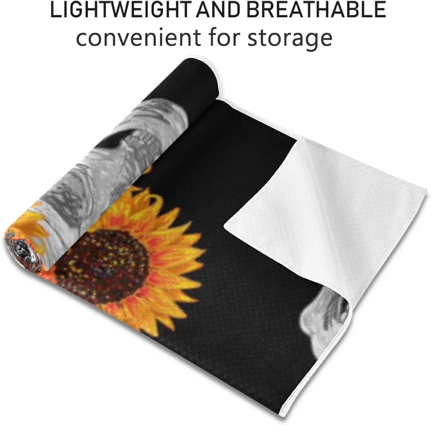 Soft Sweat Absorbent Non Slip Yoga Mat Towel, Durable Folding Workout Towel for Pilates Exercise, Fitness Mat Towel with Bag