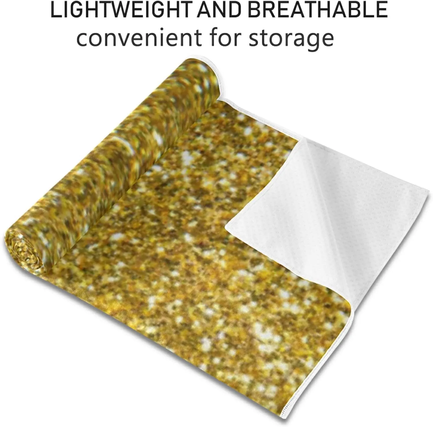 Soft Sweat Absorbent Non Slip Yoga Mat Towel, Durable Folding Workout Towel for Pilates Exercise, Fitness Mat Towel with Bag