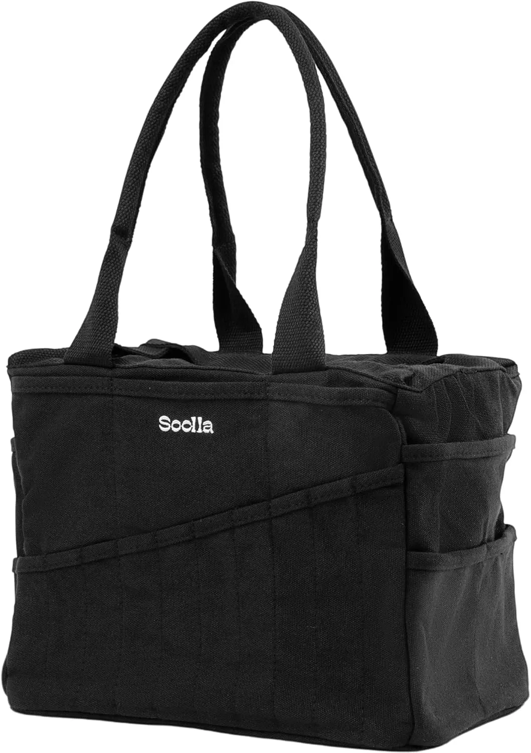 Soolla Studio Art Supply Organizer: 30-Pocket, Canvas & Yarn Storage Bag, Blackout