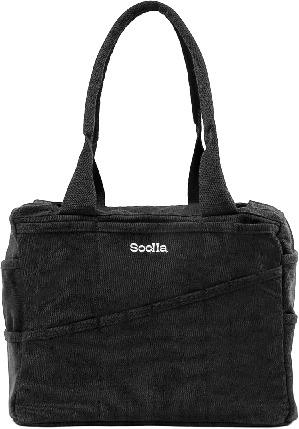 Soolla Studio Art Supply Organizer: 30-Pocket, Canvas & Yarn Storage Bag, Blackout