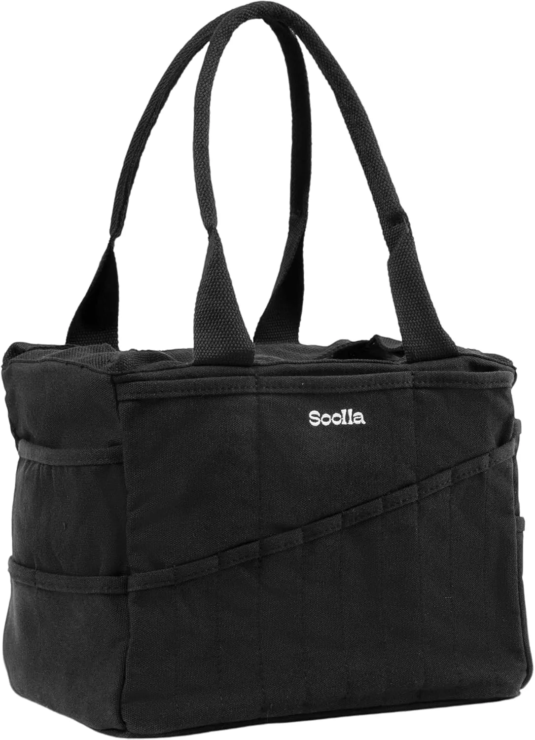 Soolla Studio Art Supply Organizer: 30-Pocket, Canvas & Yarn Storage Bag, Blackout