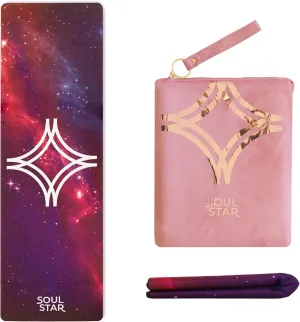 Soul Star Retreats Lite Travel 1.5mm Yoga Mat with Suede Grip - Foldable, Lightweight, Non-Slip & Eco-Friendly with Custom Carry Bag for for Yoga, Hot Yoga, Pilates, & Meditation