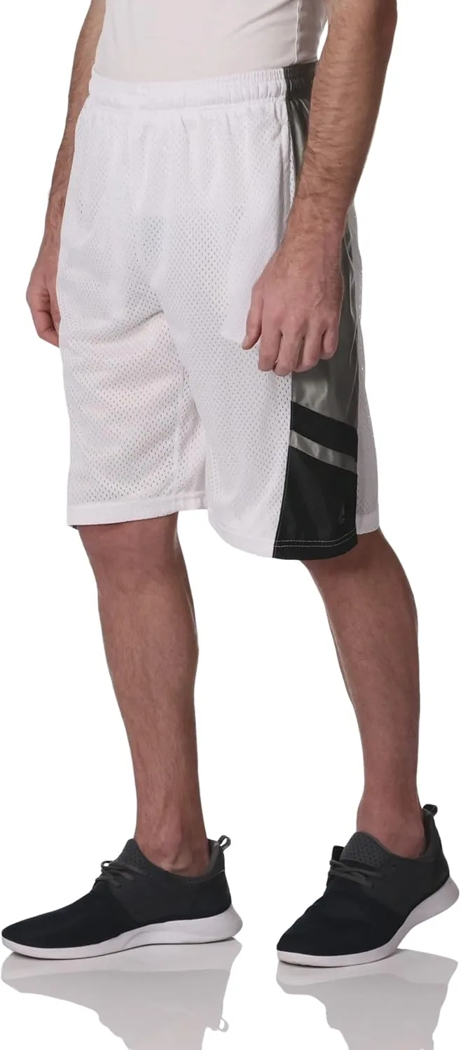 Southpole Men's Athletic Gym Mesh Shorts with Pockets, Lightweight, Quick Dry, Breathable