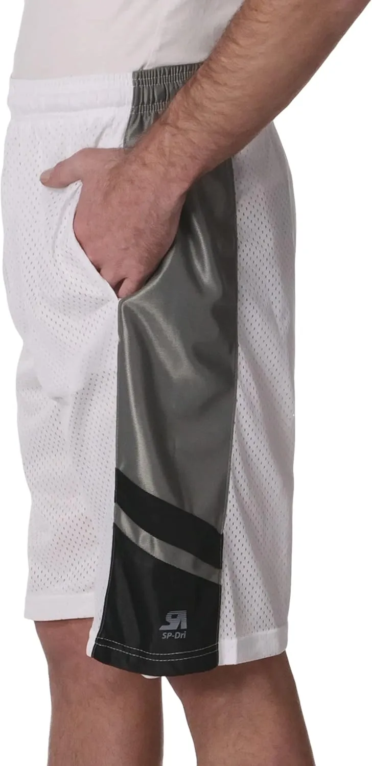 Southpole Men's Athletic Gym Mesh Shorts with Pockets, Lightweight, Quick Dry, Breathable