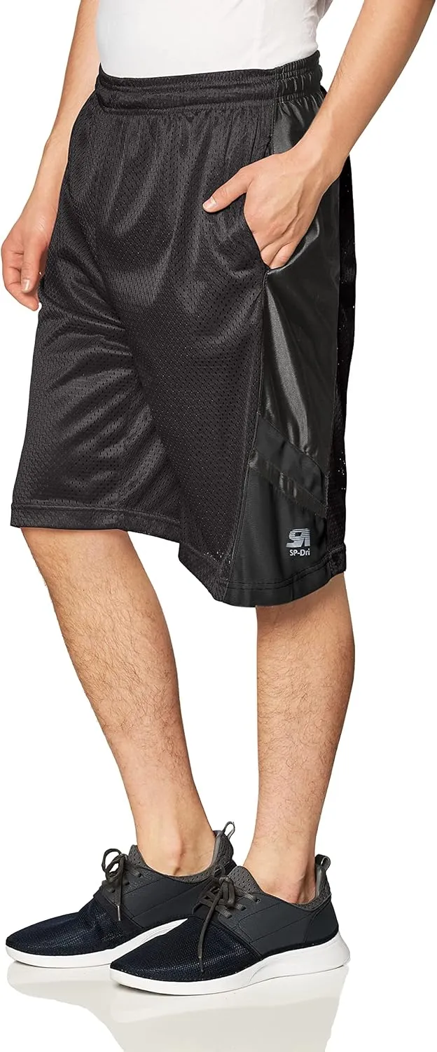 Southpole Men's Athletic Gym Mesh Shorts with Pockets, Lightweight, Quick Dry, Breathable