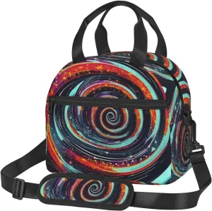 Space Spiral Cosmic Insulated Lunch Bag Box - Versatile Leakproof Cooler Tote, Comes with Adjustable Shoulder Strap