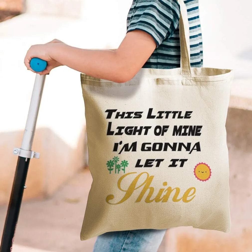Speedy Pros Canvas Tote Bag for Women This Little Light of Mine I'M Gonna Let It Shine Inspiration