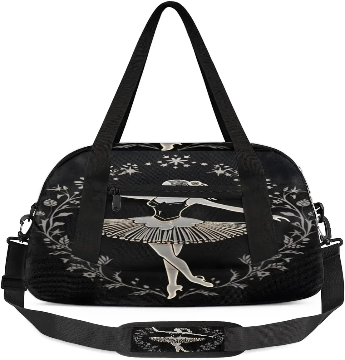 Sport Duffel Bag Ballet Wreath Kids Gym Bag Weekender Overnight Bags for Boys Girls Teens Carry On Workout Travel Bag