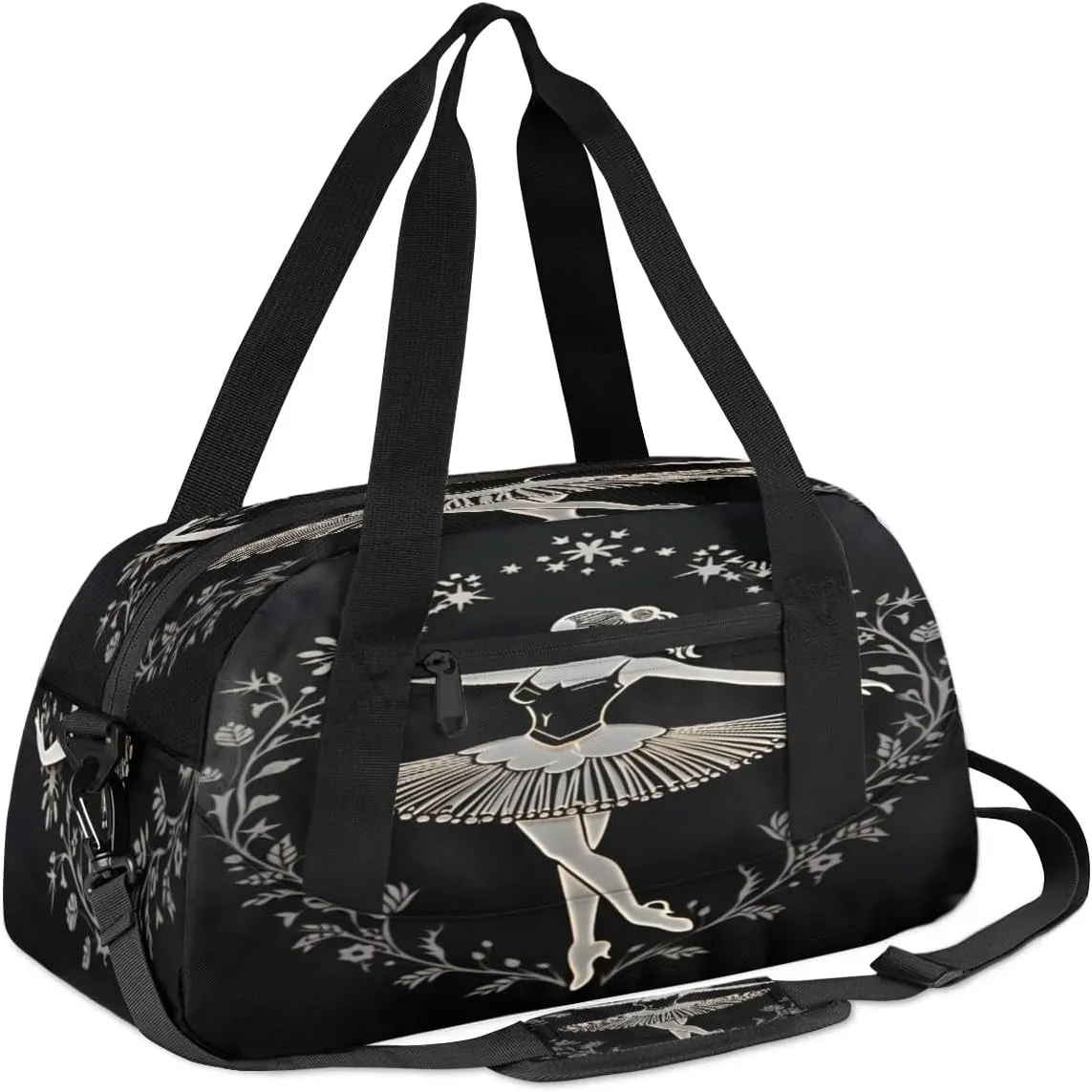 Sport Duffel Bag Ballet Wreath Kids Gym Bag Weekender Overnight Bags for Boys Girls Teens Carry On Workout Travel Bag