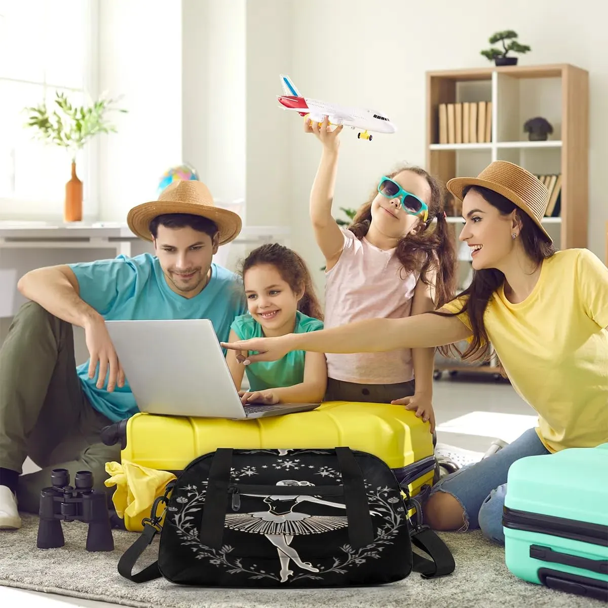 Sport Duffel Bag Ballet Wreath Kids Gym Bag Weekender Overnight Bags for Boys Girls Teens Carry On Workout Travel Bag