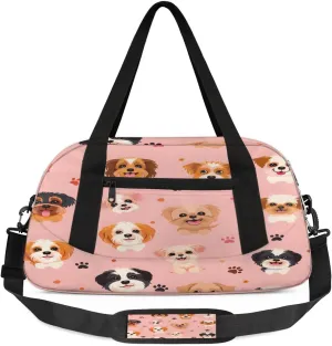 Sport Duffel Bag Lively Dogs Kids Gym Bag Weekender Overnight Bags for Boys Girls Teens Carry On Workout Travel Bag