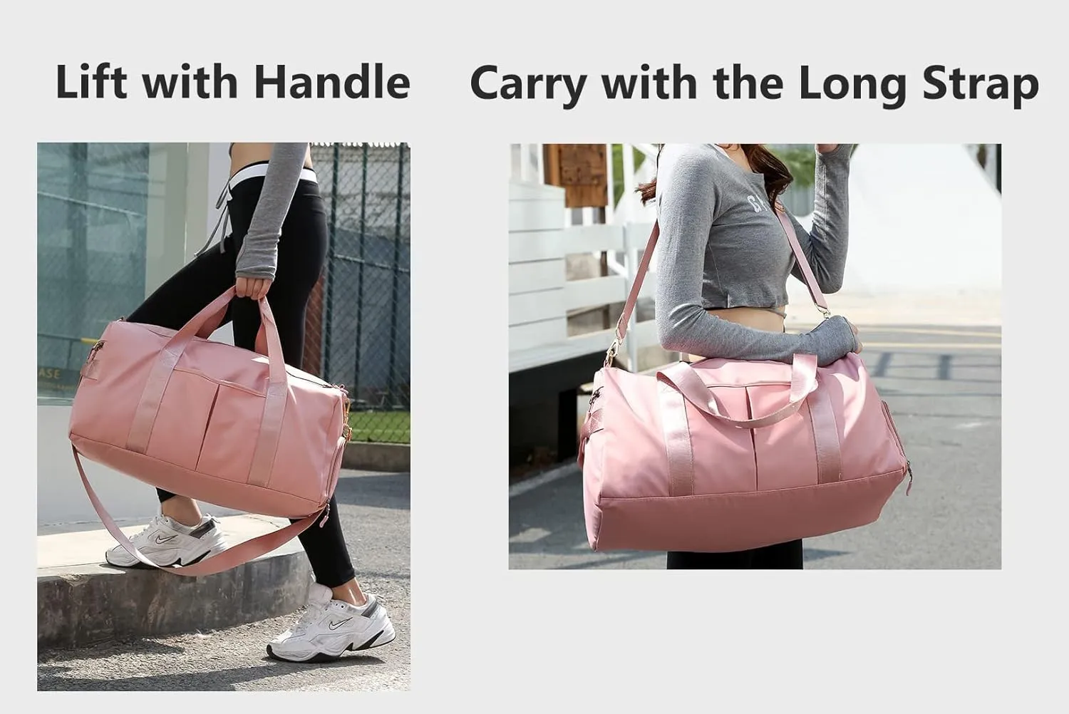 Sports Gym Bag Dance Bag Carry On Weekender Bag for Girls Teen Women, Waterproof Travel Duffle bag with Wet Pocket and Shoe Compartment (Bag   Enhanced Garment Rack, Green)