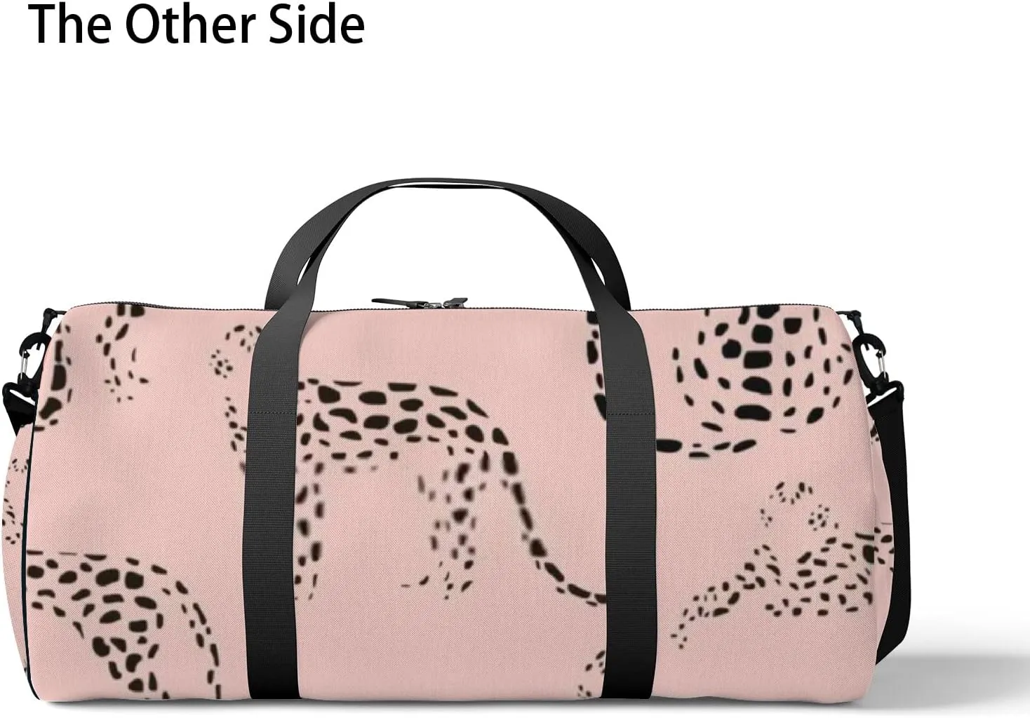 Sports Gym Bag for Women and Men Waterproof Abstract Leopard Pattern Pink Duffel Bag Lightweight Carryon Traveling Boarding Gripsack