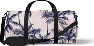 Sports Gym Bag for Women and Men Waterproof Abstract Tropics Grunge Palm Trees Silhouettes Duffel Bag Lightweight Carryon Traveling Boarding Gripsack